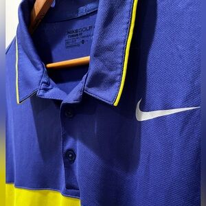 Nike Golf Blue and Neon Yellow Two tone Polo
